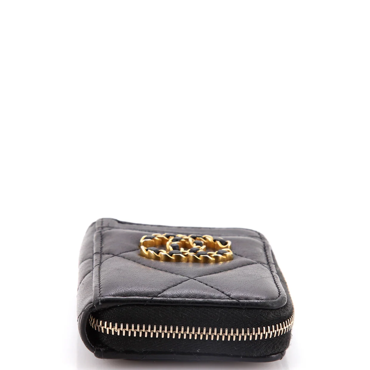 19 Card Holder Zip Coin Purse Quilted Lambskin - Deep Luxury