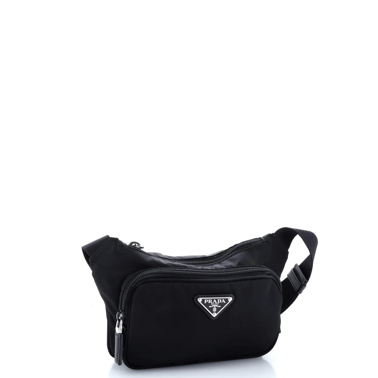 Front Pocket Belt Bag Re-Nylon with Saffiano Leather - Deep Luxury