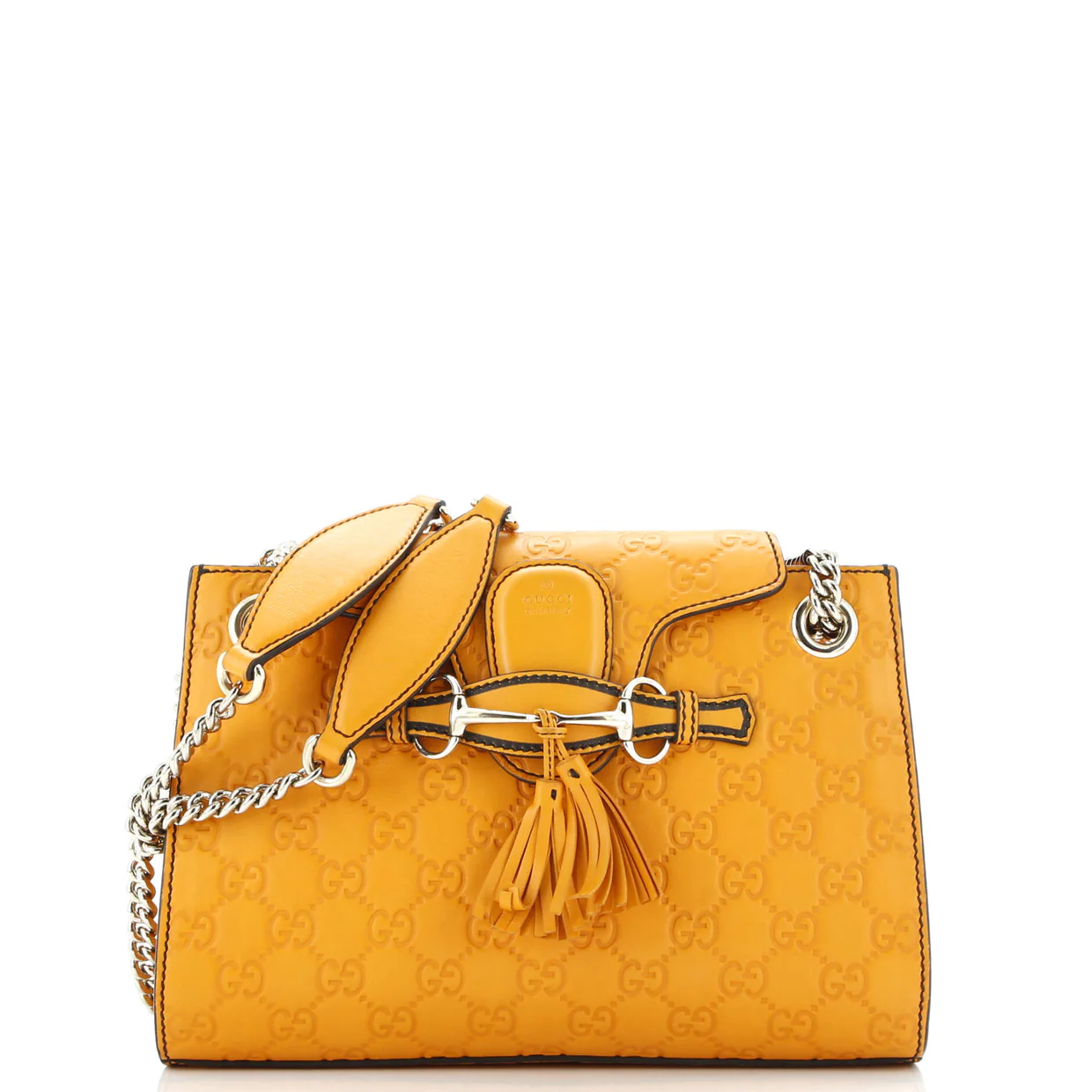 Emily Chain Flap Shoulder Bag Guccissima Leather Small - Deep Luxury