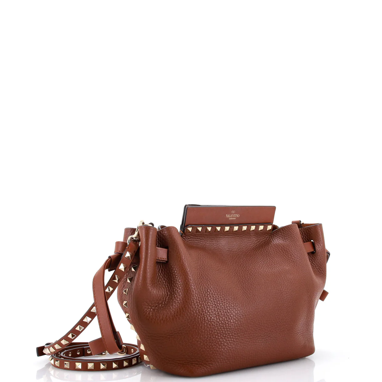 Rockstud Bucket Shoulder Bag Leather Small - Deep Luxury