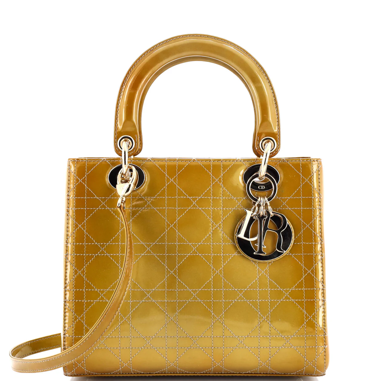 Lady Dior Bag Cannage Stitch Patent Medium - Deep Luxury