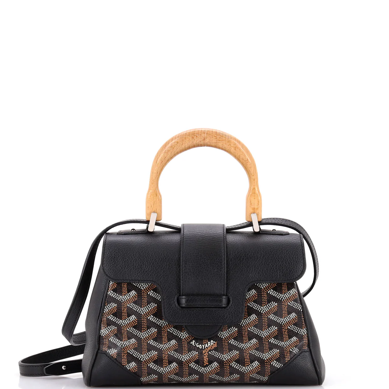 Saigon Top Handle Bag Coated Canvas with Leather Mini - Deep Luxury