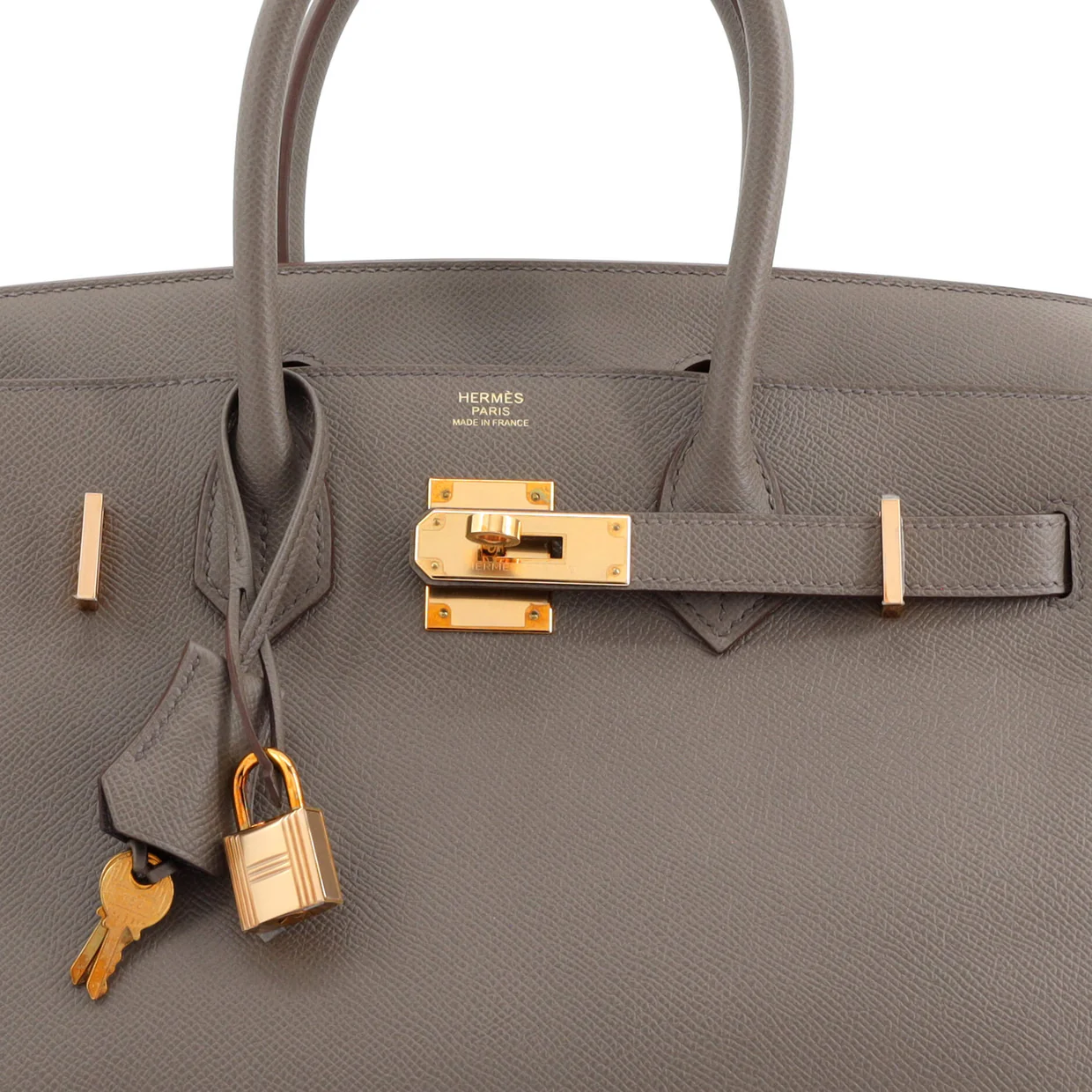 Birkin Handbag Grey Epsom with Rose Gold Hardware 30 - Deep Luxury