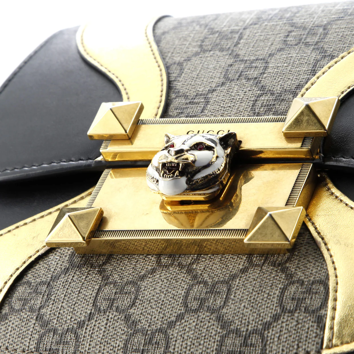 Osiride Shoulder Bag GG Coated Canvas and Leather Small - Deep Luxury