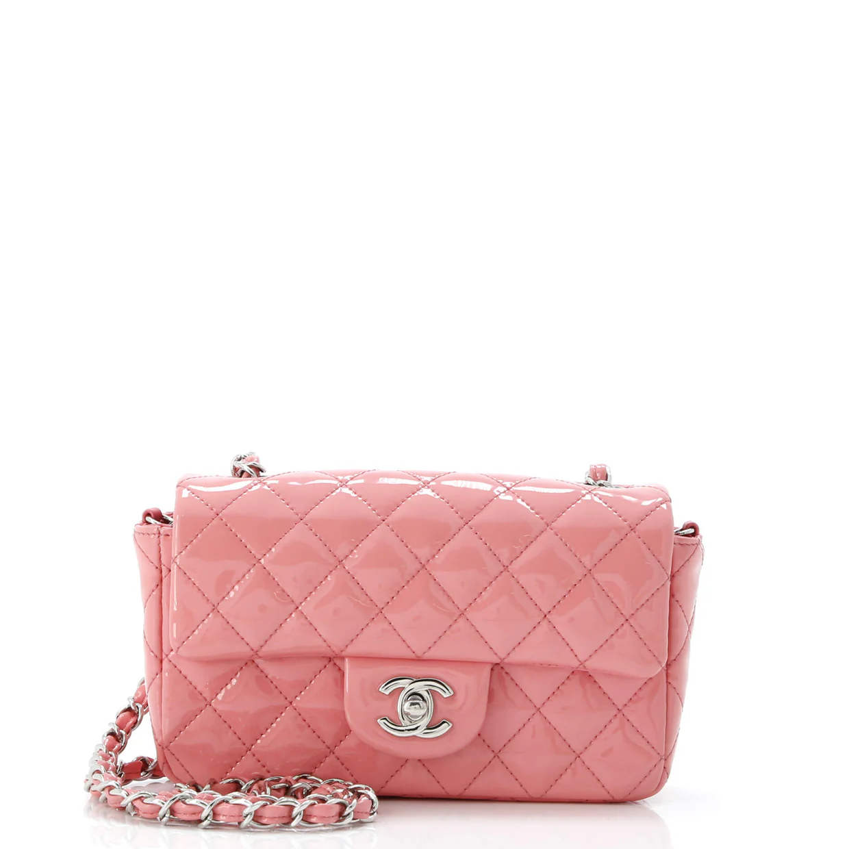 Classic Single Flap Bag Quilted Patent Mini - Deep Luxury