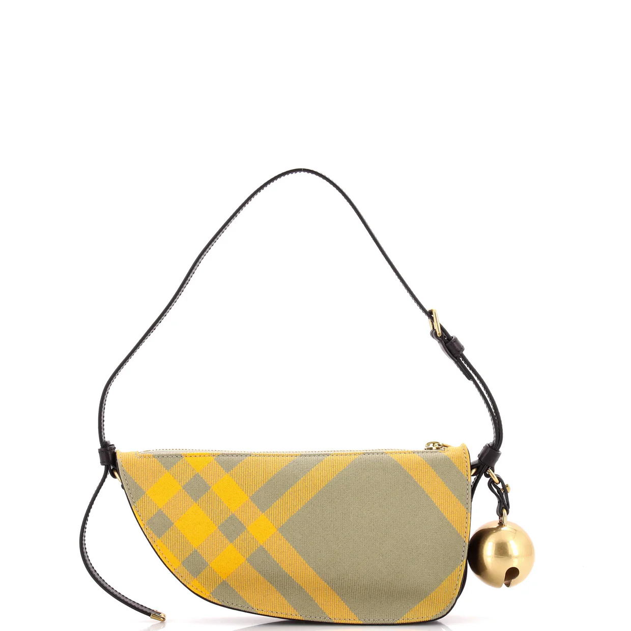 Shield Sling Shoulder Bag Check Canvas and Leather Mini - Deep Luxury