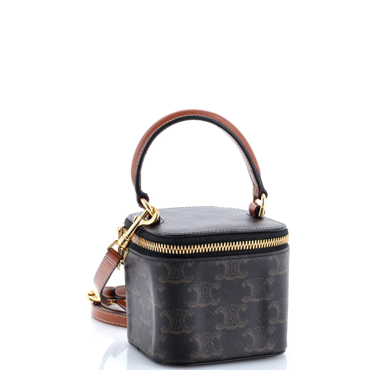 Top Handle Square Vanity Case Triomphe Coated Canvas Mini - Deep Luxury