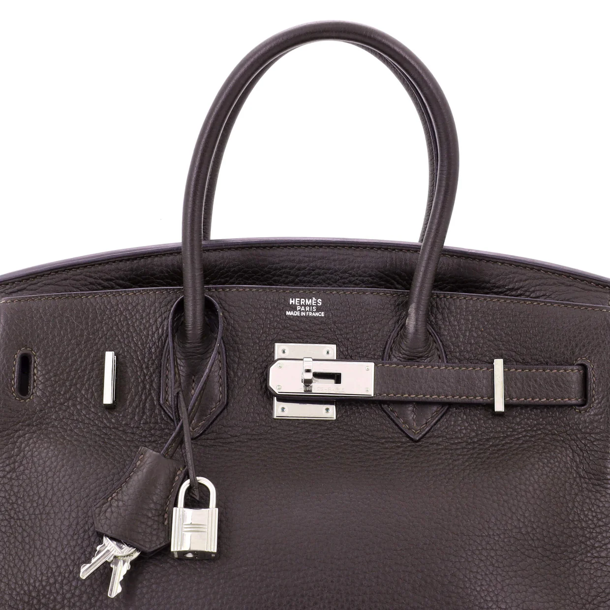 Birkin Handbag Ebene Clemence with Palladium Hardware 30 - Deep Luxury