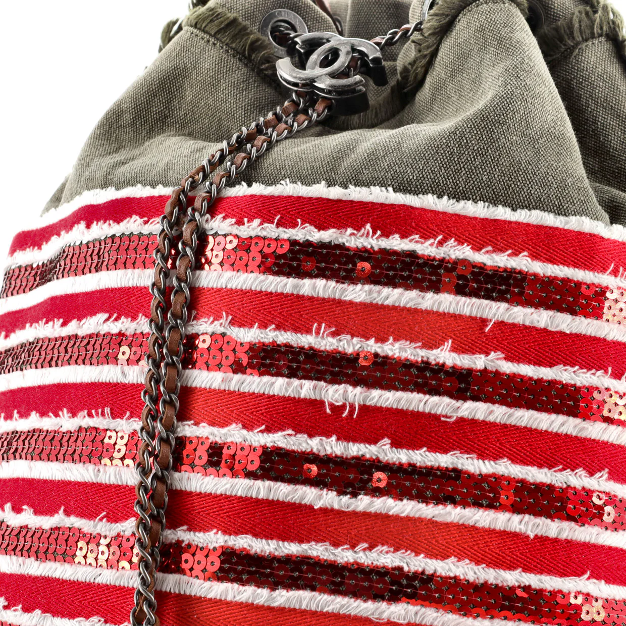 Cubano Trip Backpack Sequin Embellished Canvas Medium - Deep Luxury