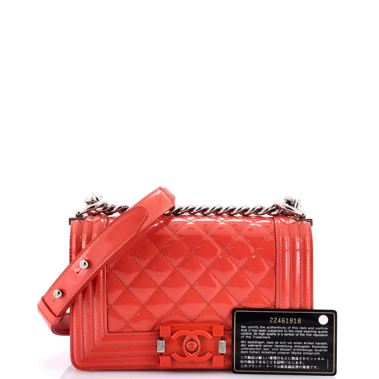 Boy Flap Bag Quilted Plexiglass Patent Small - Deep Luxury