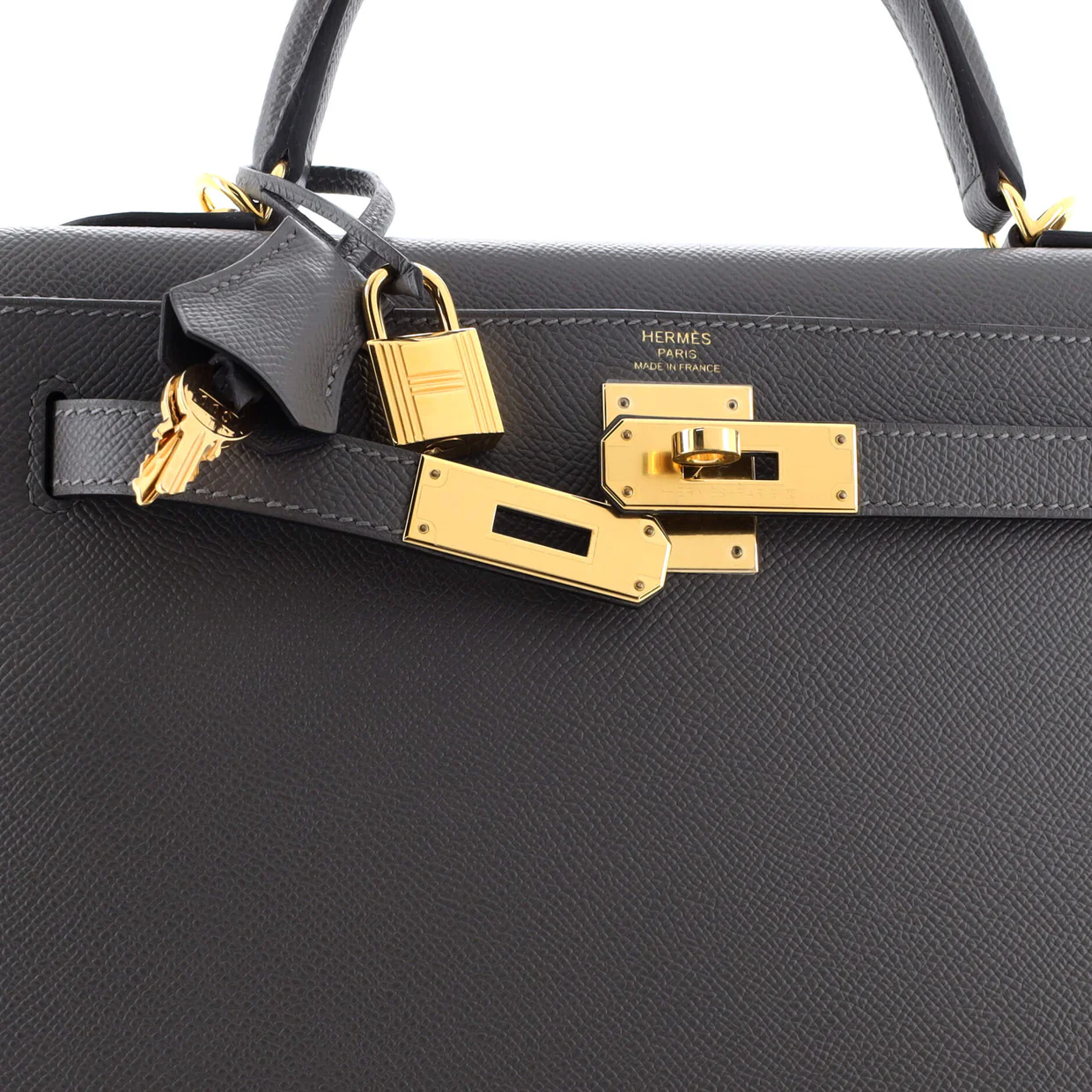 Kelly Handbag Grey Epsom with Gold Hardware 28 - Deep Luxury