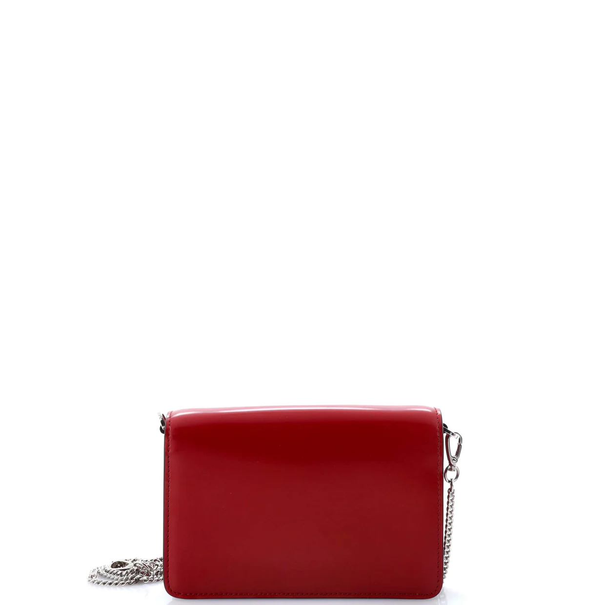 Maxi Triangle Logo Chain Flap Bag Brushed Leather Small - Deep Luxury