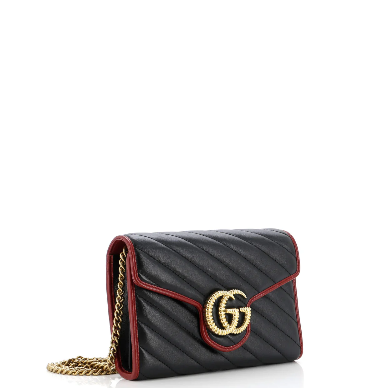GG Marmont Chain Wallet Diagonal Quilted Leather Mini - Deep Luxury