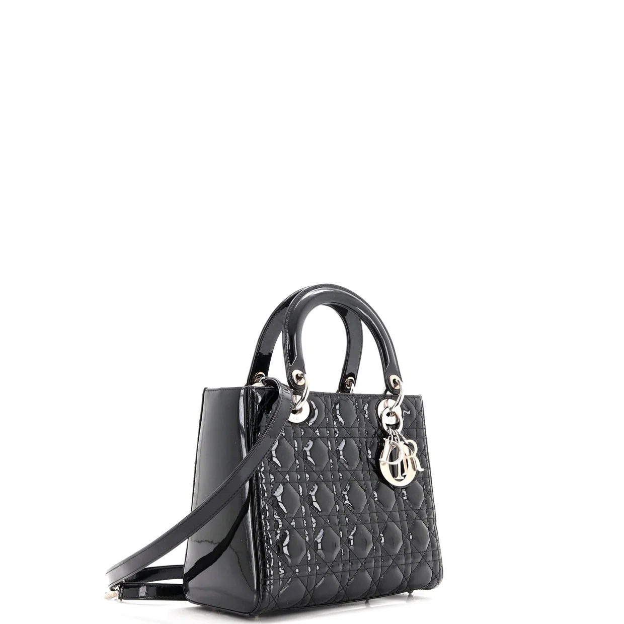 Vintage Lady Dior Bag Cannage Quilt Patent Medium - Deep Luxury