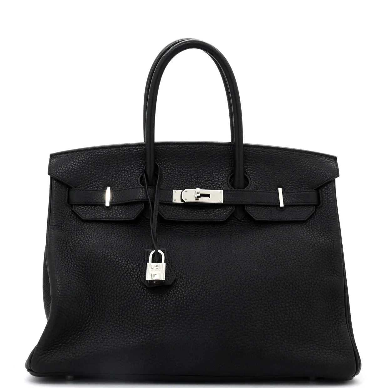 Birkin Handbag Noir Clemence with Palladium Hardware 35 - Deep Luxury