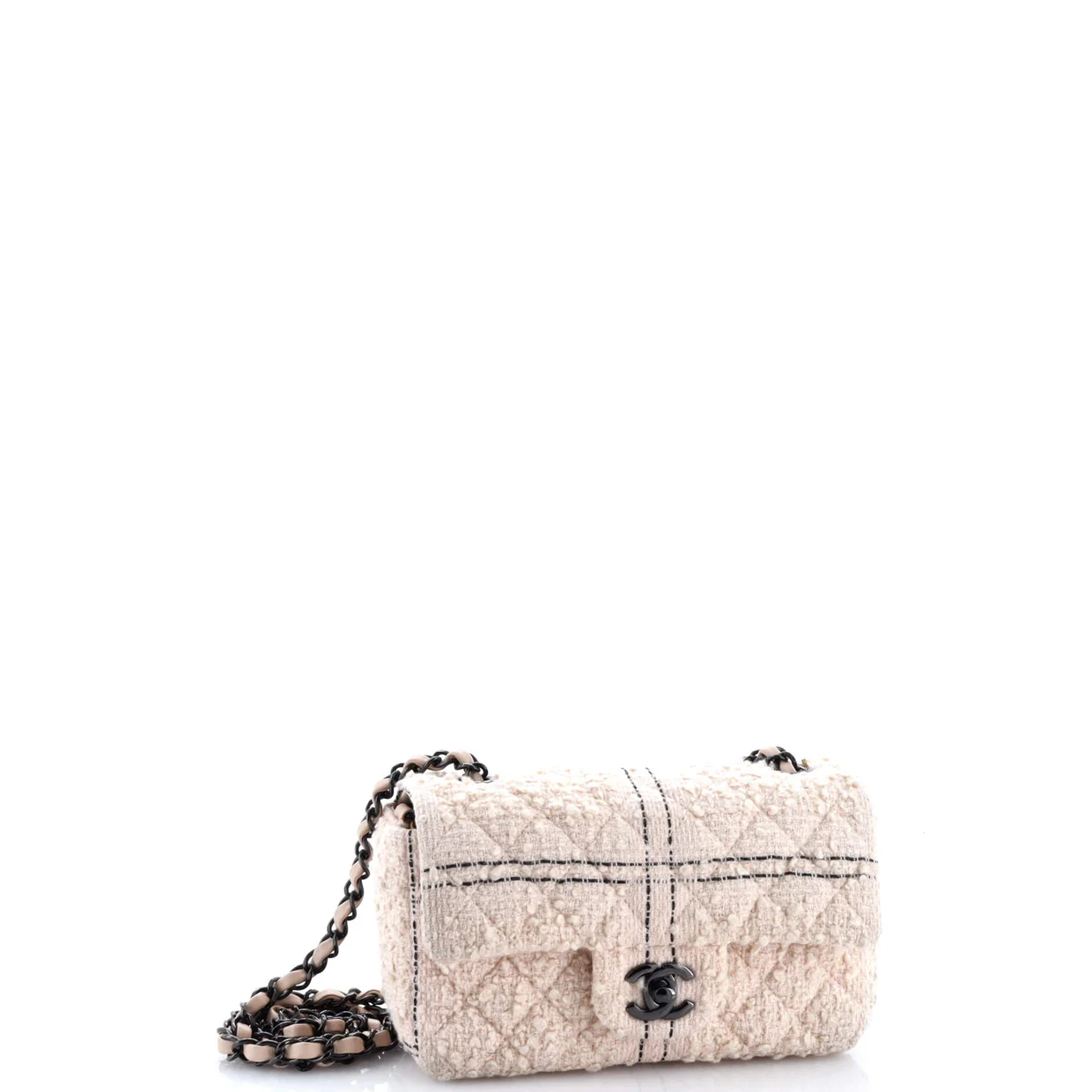 Classic Single Flap Bag Quilted Tweed Mini - Deep Luxury
