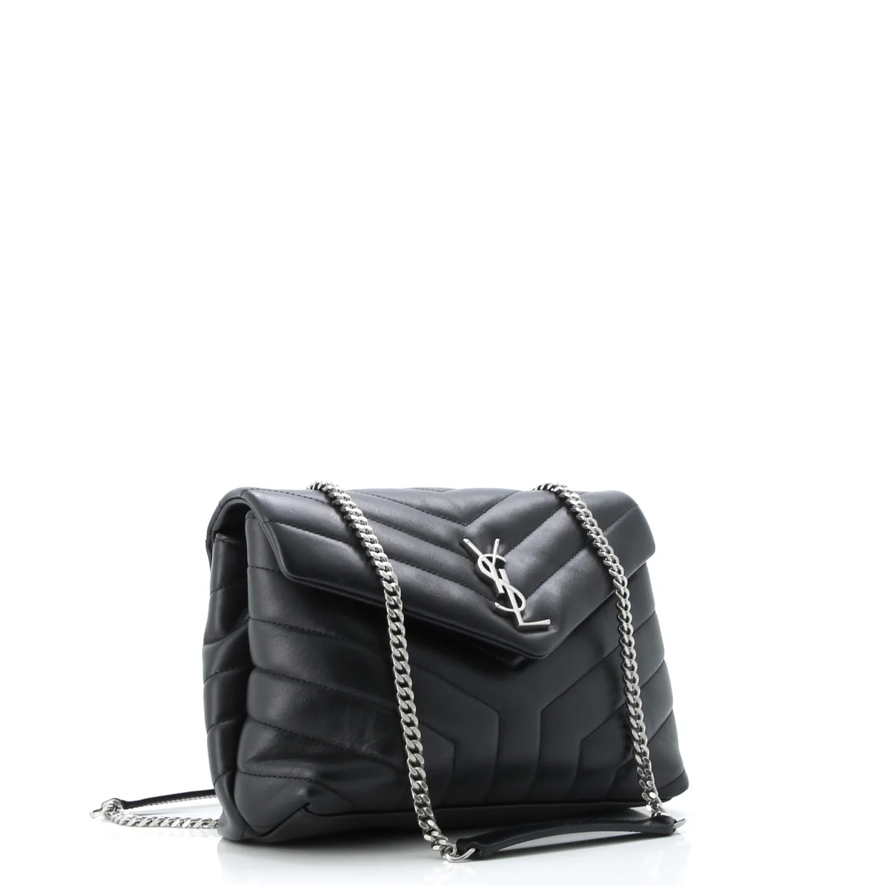 Loulou Shoulder Bag Matelasse Chevron Leather Small - Deep Luxury