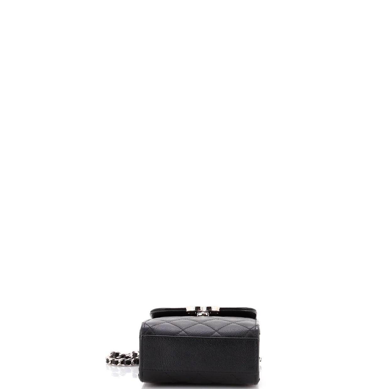 CC Box Flap Phone Holder Crossbody Bag Quilted Caviar - Deep Luxury