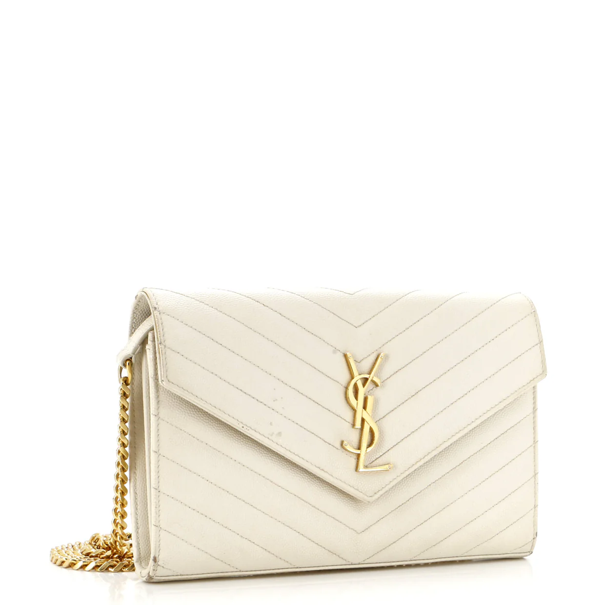 Classic Monogram Wallet on Chain Matelasse Chevron Leather Medium - Deep Luxury