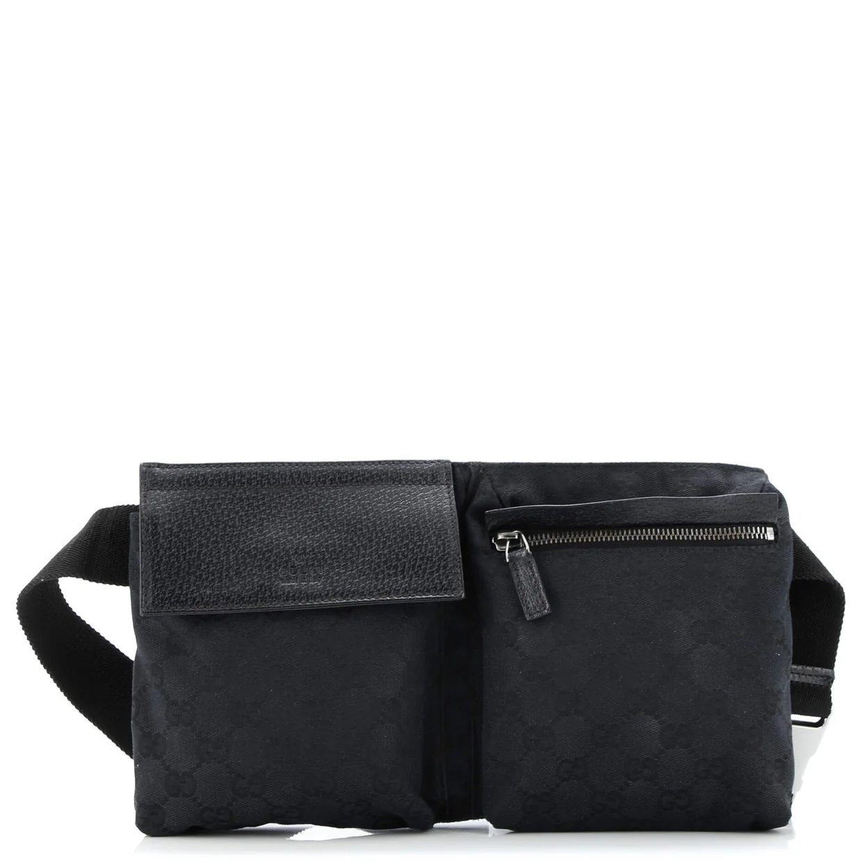 Vintage Double Belt Bag GG Canvas with Leather - Deep Luxury