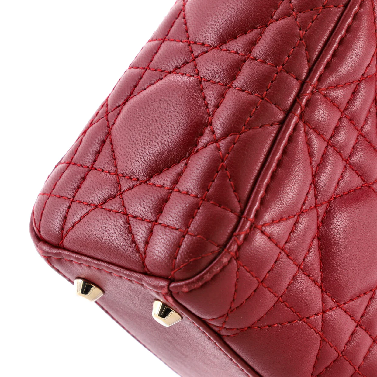 Lady Dior Chain Bag Cannage Quilt Lambskin Mini - Deep Luxury