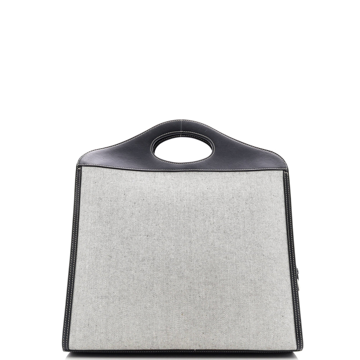 Logo Pocket Tote Canvas with Leather Medium - Deep Luxury