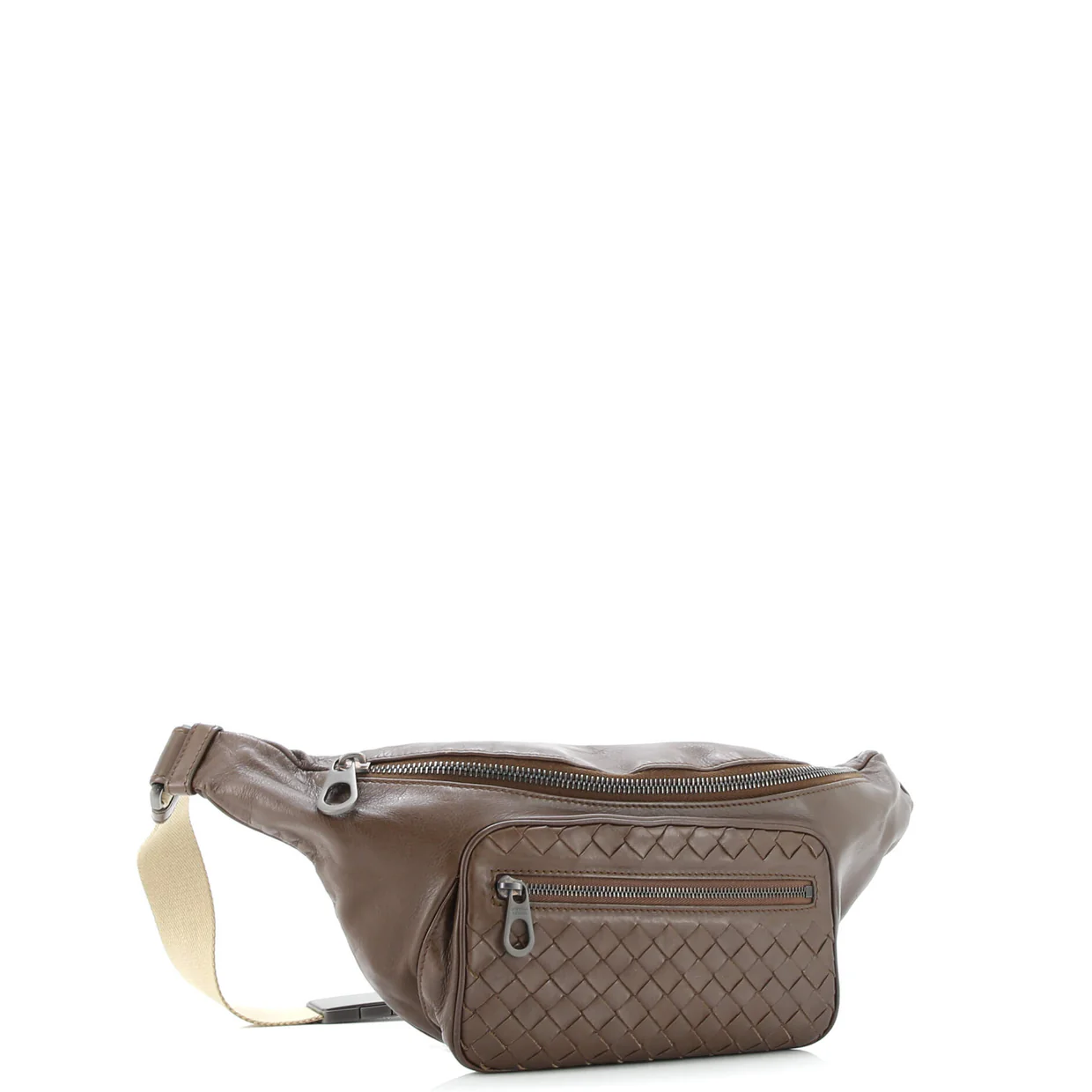 Light Waist Bag Intrecciato Leather - Deep Luxury