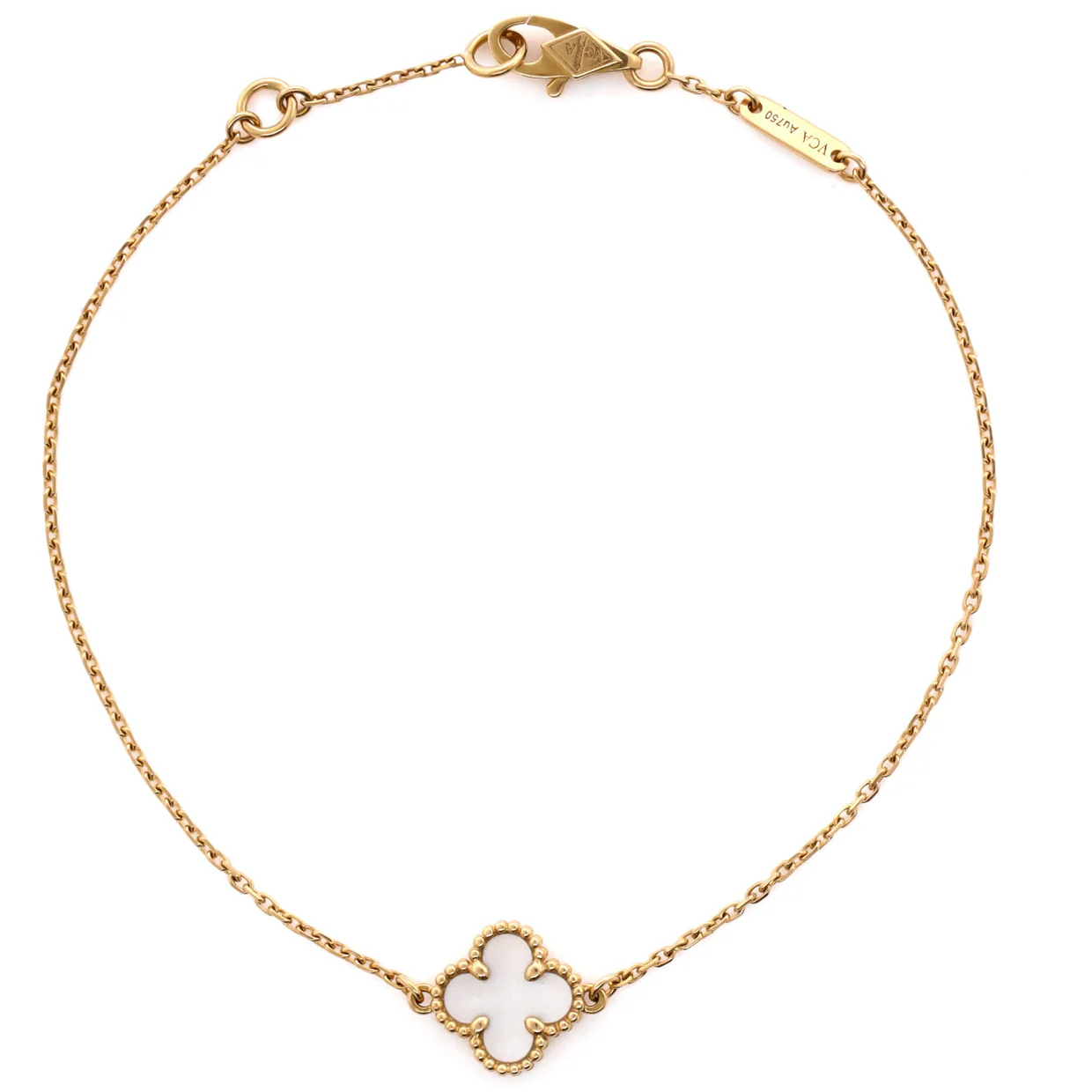 Sweet Alhambra Bracelet 18K Yellow Gold and Mother of Pearl - Deep Luxury