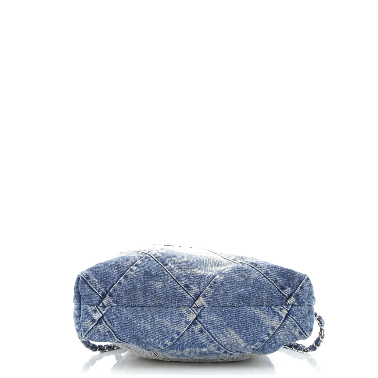 22 Chain Backpack Quilted Denim Medium - Deep Luxury