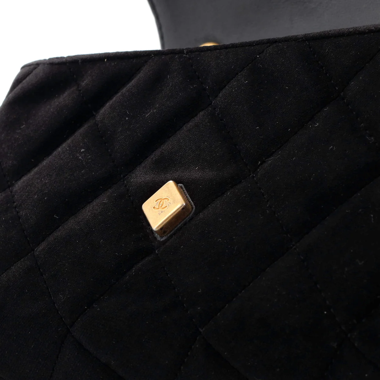 Diamond Lock CC Flap Bag Quilted Velvet with Crystals Mini - Deep Luxury