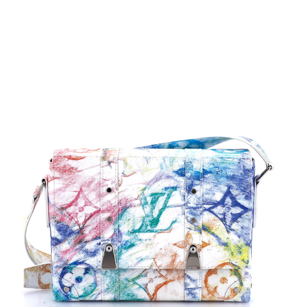 Trunk Messenger Bag Limited Edition Monogram Pastel Multicolor - Deep Luxury
