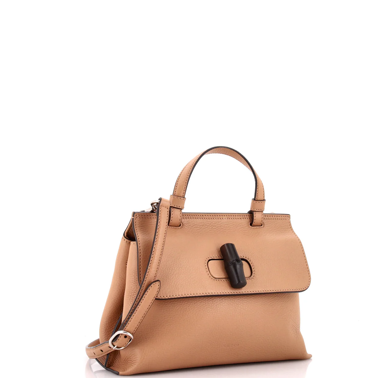 Bamboo Daily Top Handle Bag Leather Small - Deep Luxury