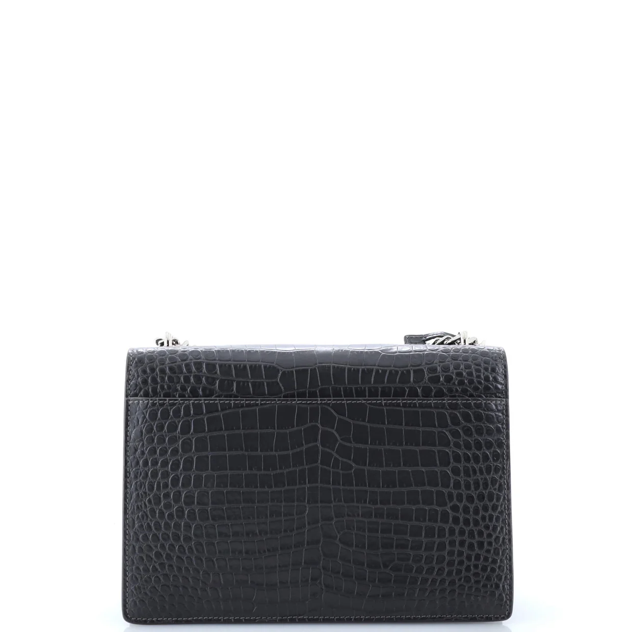 Sunset Crossbody Bag Crocodile Embossed Leather Medium - Deep Luxury
