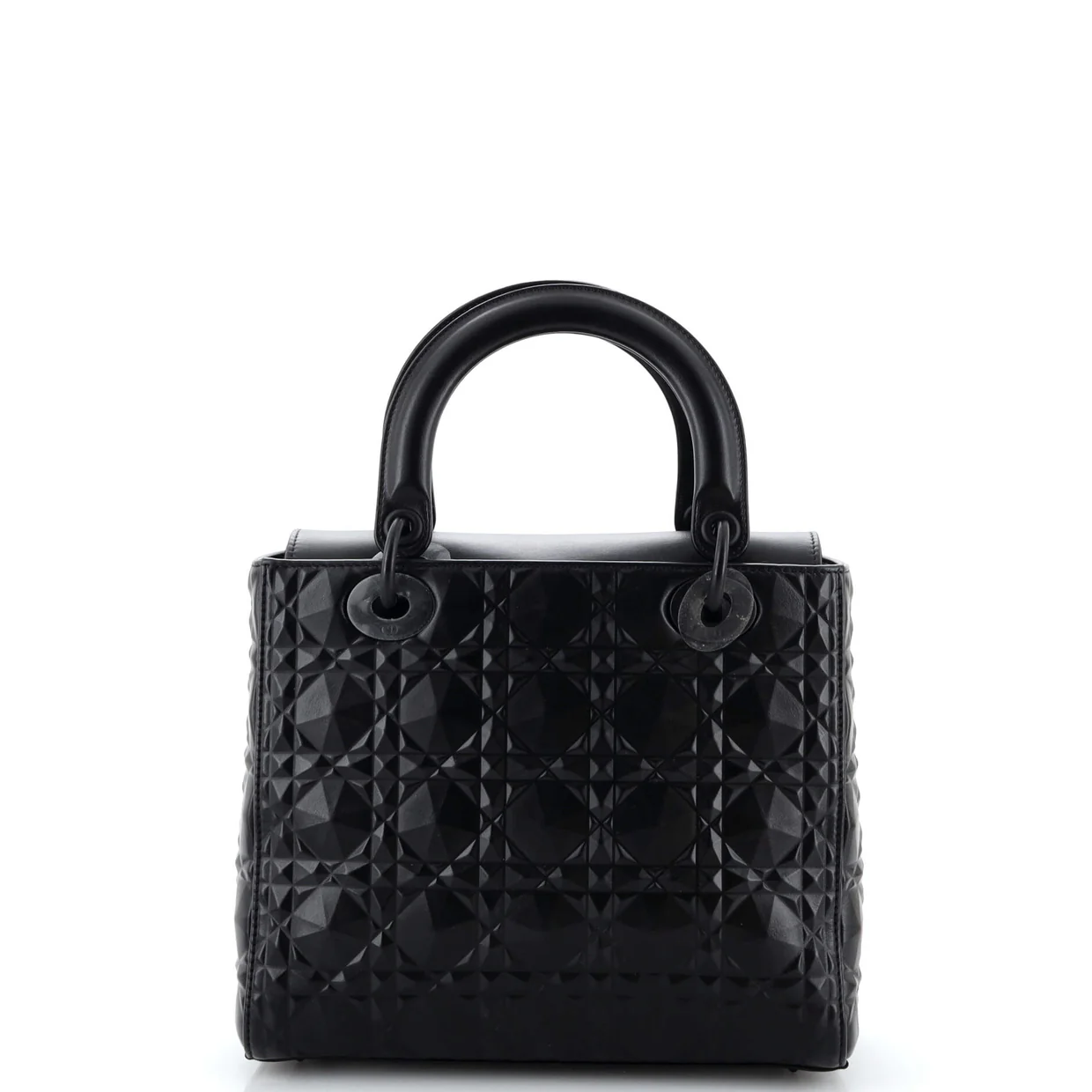 Lady Dior Bag Diamond Motif Cannage Calfskin Medium - Deep Luxury