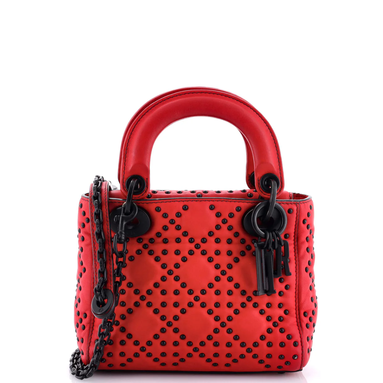 Lady Dior Chain Bag Cannage Studded Calfskin Mini - Deep Luxury