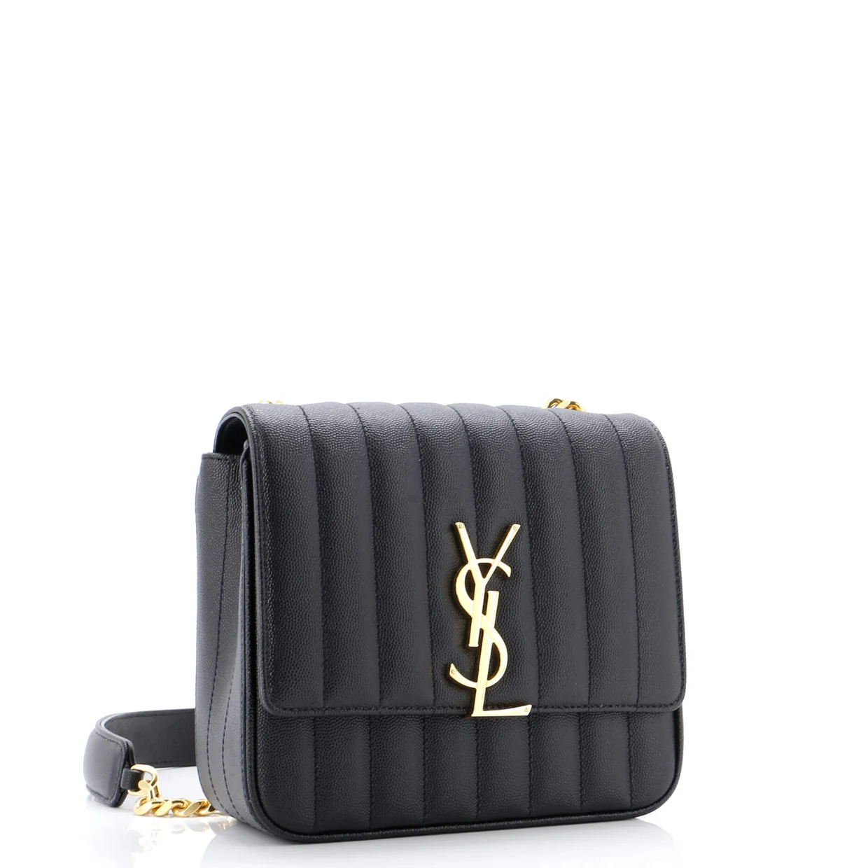 Vicky Crossbody Bag Vertical Quilted Grainy Leather Medium - Deep Luxury