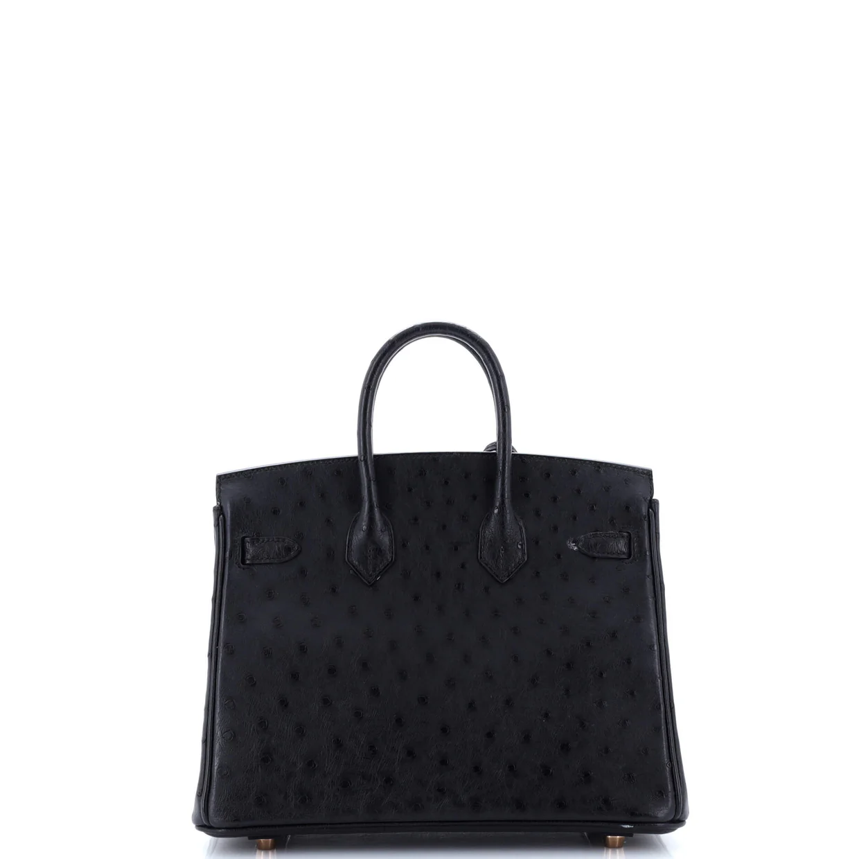 Birkin Handbag Noir Ostrich with Rose Gold Hardware 25 - Deep Luxury