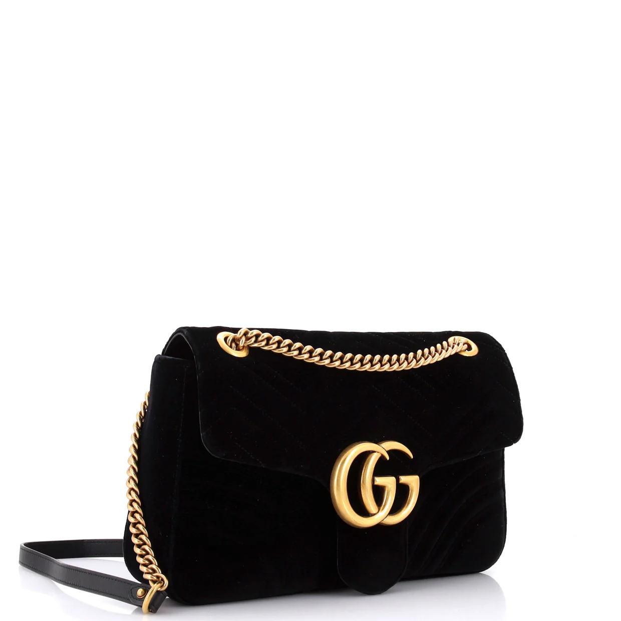 GG Marmont Flap Bag Matelasse Velvet Medium - Deep Luxury