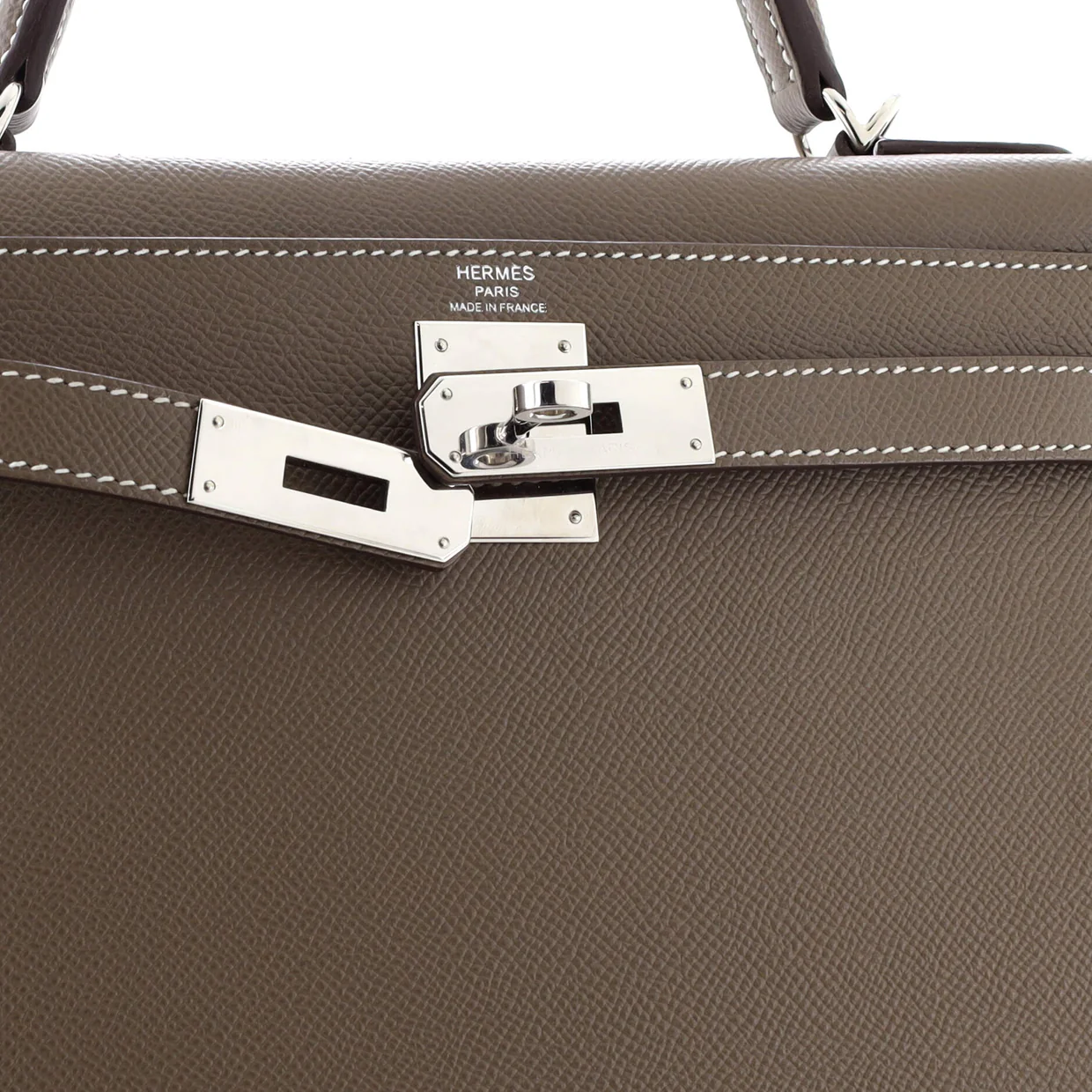 Kelly Handbag Grey Epsom with Palladium Hardware 28 - Deep Luxury