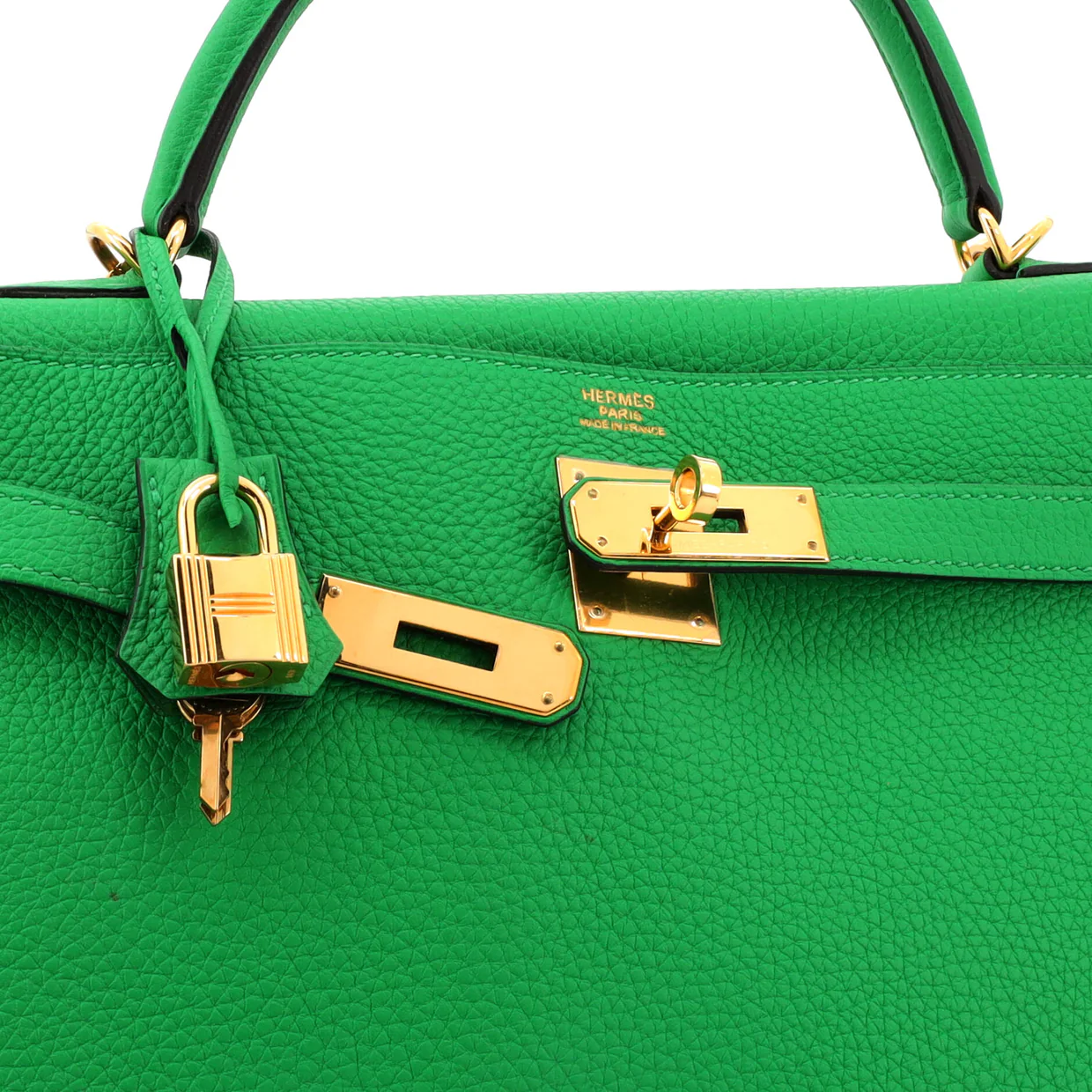 Kelly Handbag Bamboo Togo with Gold Hardware 32 - Deep Luxury