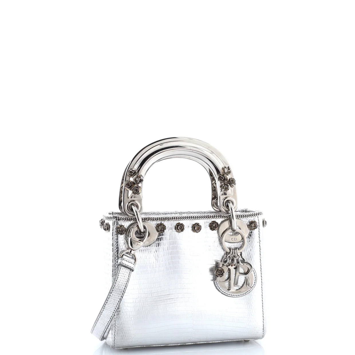 Lady Dior Bag Lizard with Metal Applique Mini - Deep Luxury