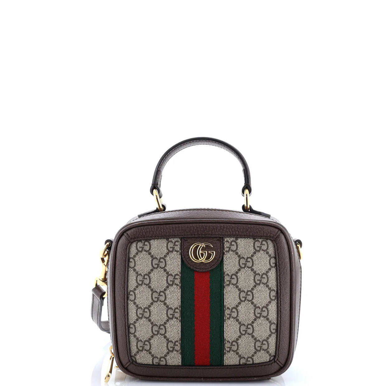 Ophidia Zip Around Top Handle Bag GG Coated Canvas with Leather Mini - Deep Luxury