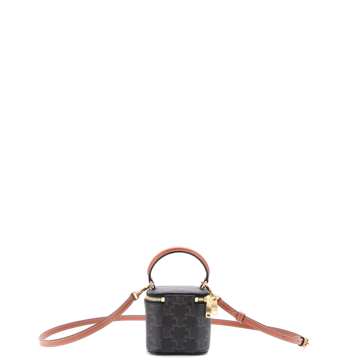 Top Handle Square Vanity Case Triomphe Coated Canvas Mini - Deep Luxury