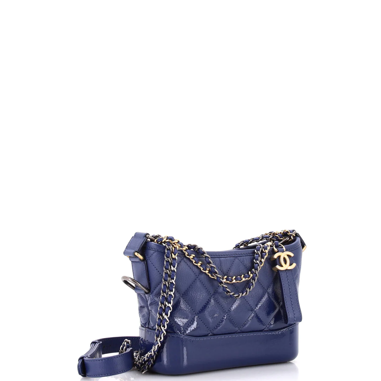 Gabrielle Hobo Quilted Goatskin and Patent Small - Deep Luxury