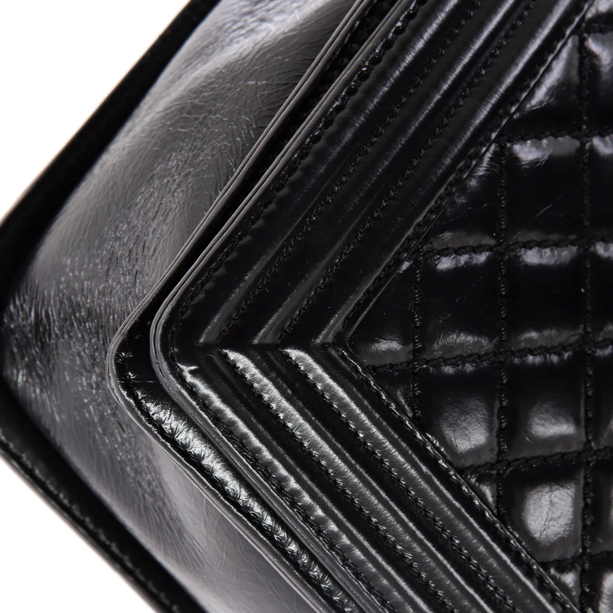 Boy Flap Bag Quilted Glazed Calfskin Large - Deep Luxury