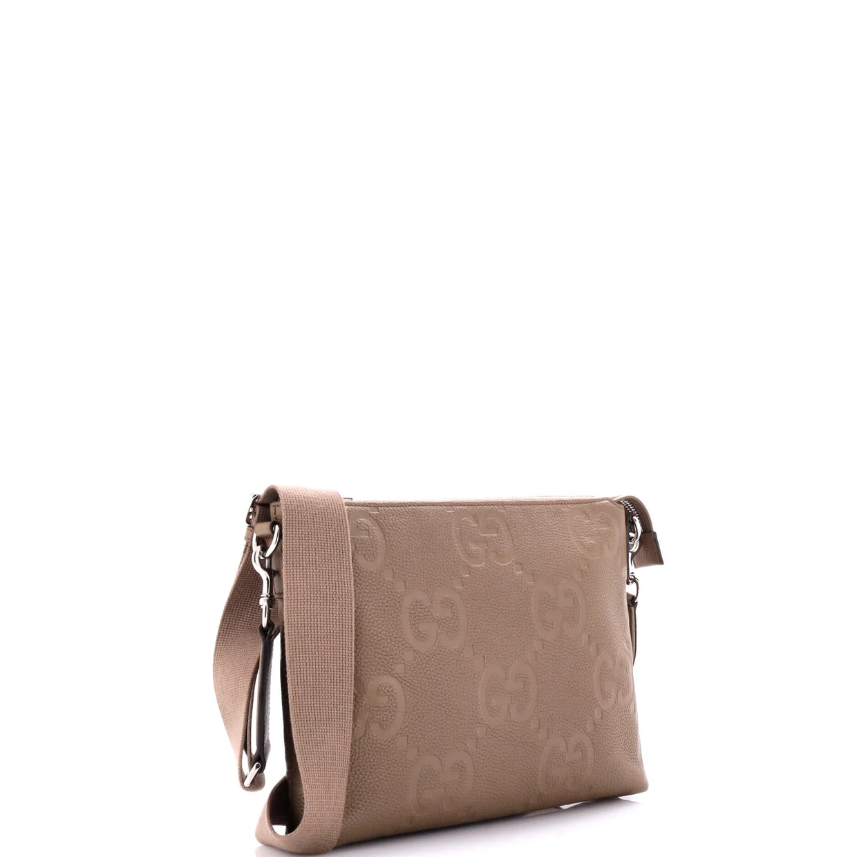 Zip Messenger Bag Jumbo GG Embossed Leather Medium - Deep Luxury