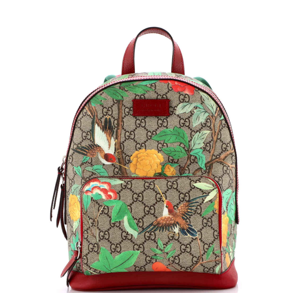 Zip Pocket Backpack Tian Print GG Coated Canvas Small - Deep Luxury