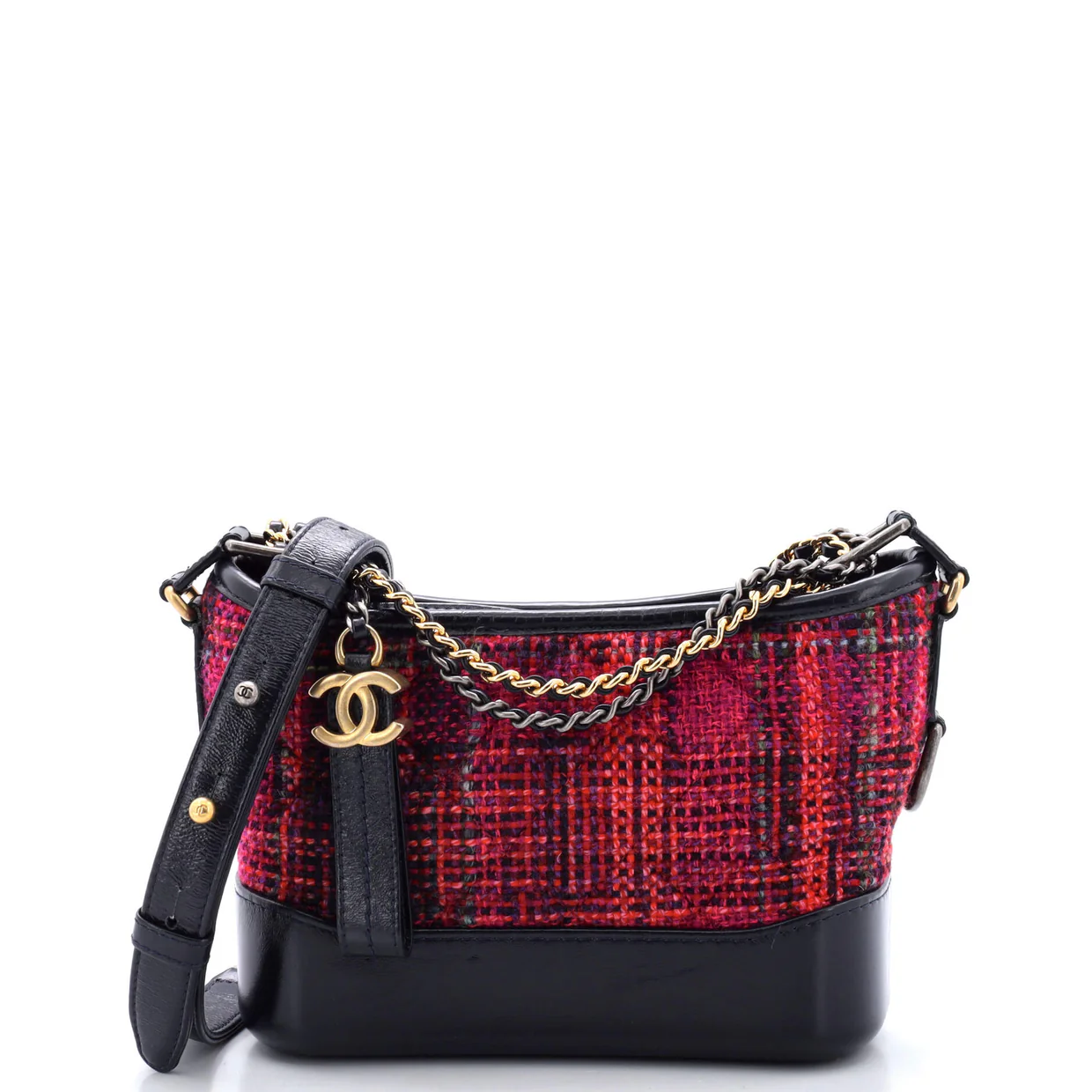 Gabrielle Hobo Quilted Tweed and Calfskin Small - Deep Luxury