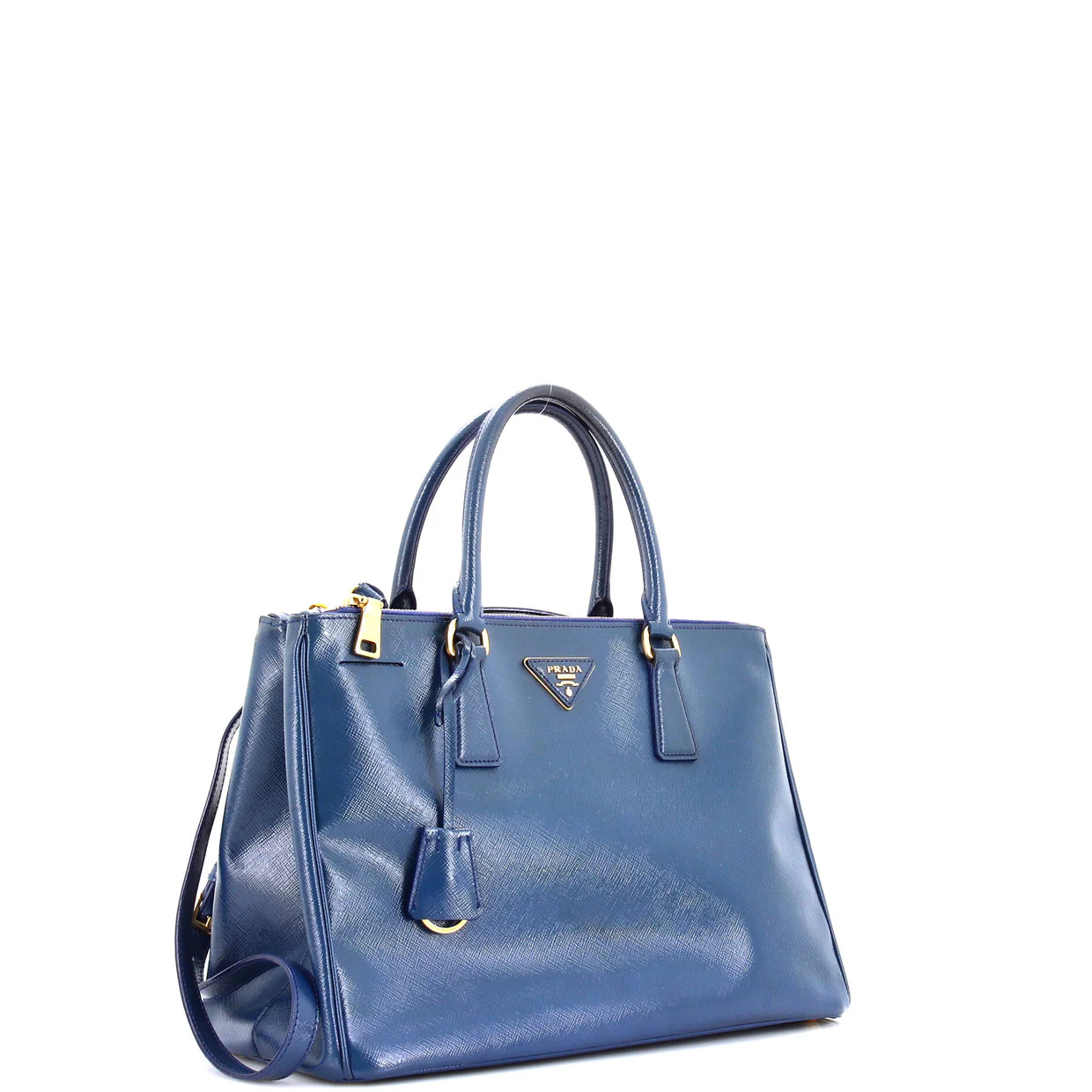 Galleria Double Zip Tote Vernice Saffiano Leather Large - Deep Luxury
