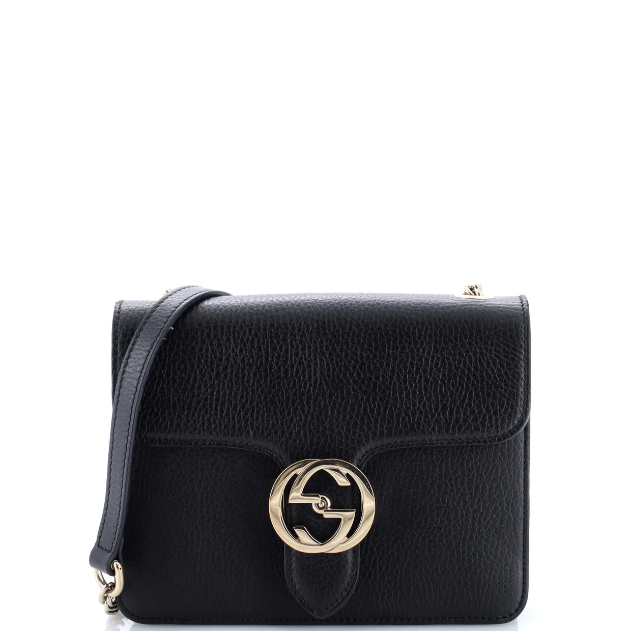 Interlocking Shoulder Bag Leather Small - Deep Luxury